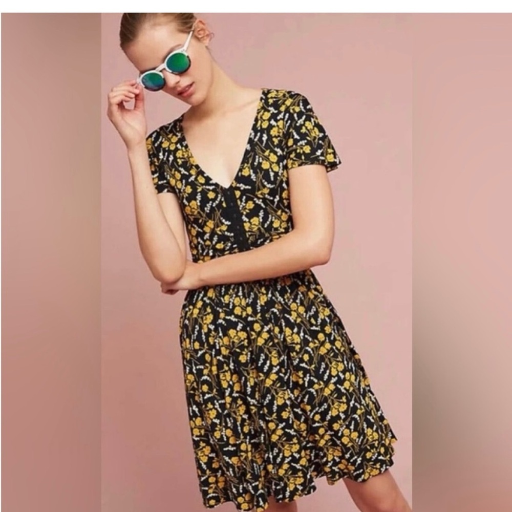 Anthropologie Maeve Summer Breeze floral jersey dress XSmall